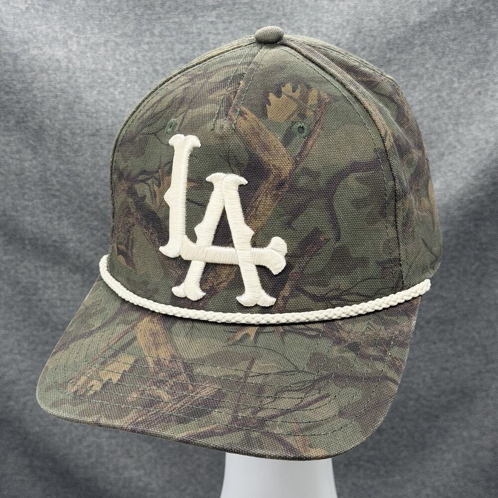 Mad Engine Los Angeles LA Hat Camo Snapback Cap White Rope Men's One Size